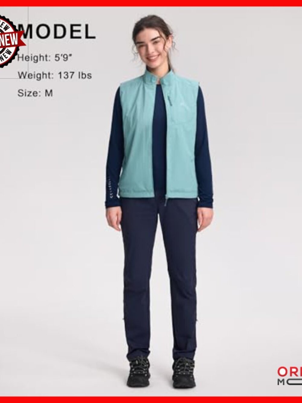 Women's Lightweight Windproof Softshell Vest with Zip Pockets for Running Hiking - Picture 4 of 7